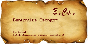 Benyovits Csongor névjegykártya