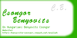 csongor benyovits business card